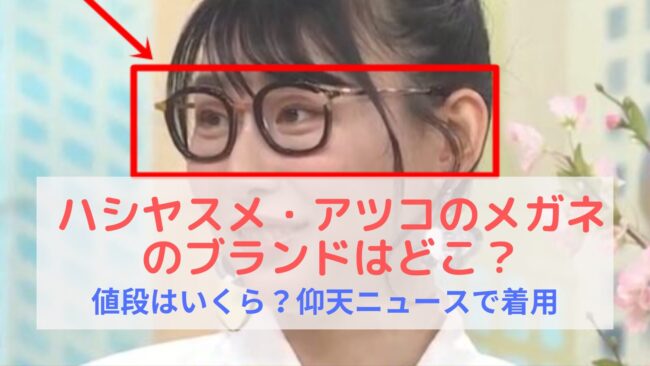 ハシヤスメ・アツコの眼鏡のブランドはどこ？値段はいくら？